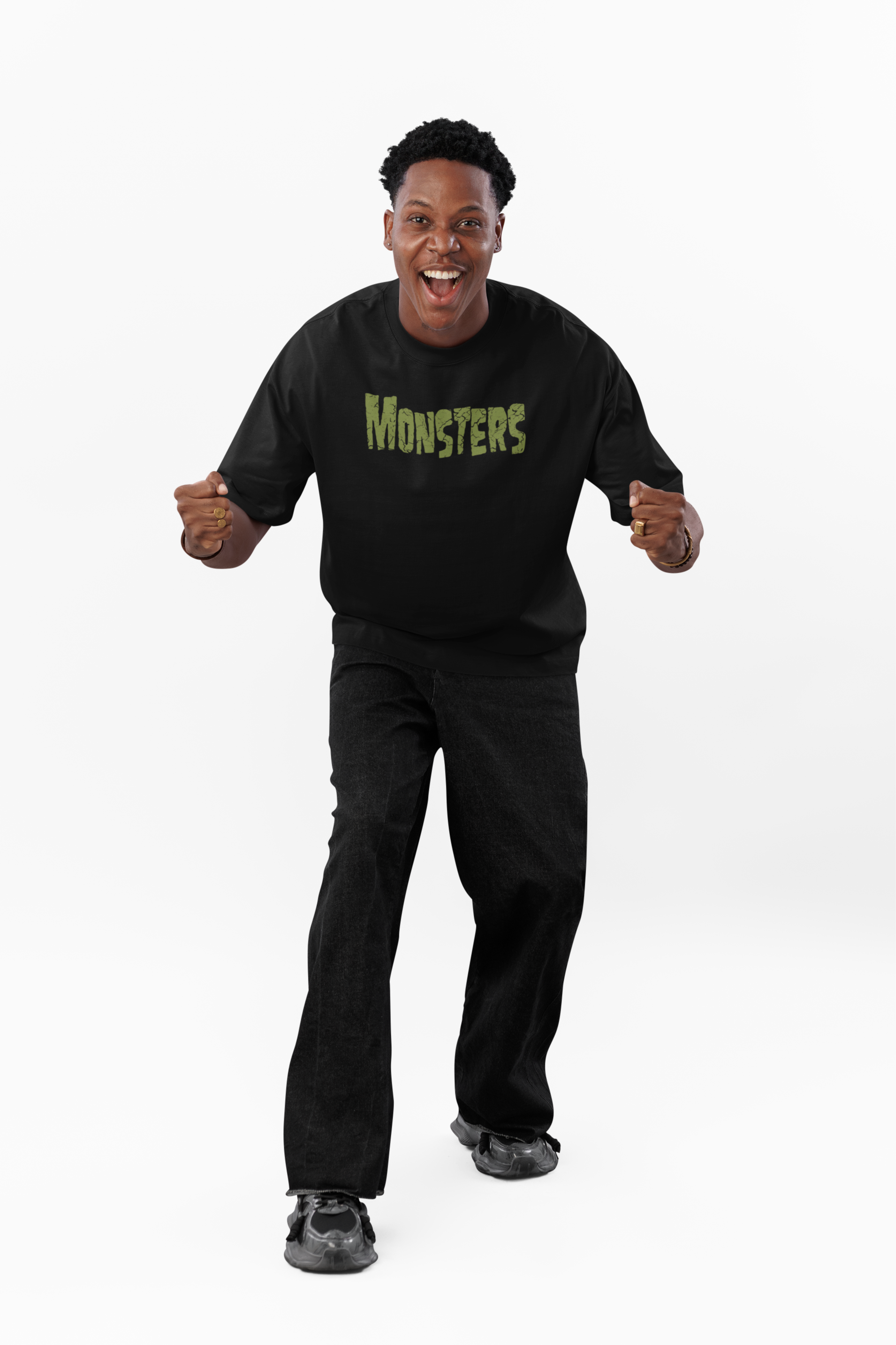 Men's Oversized Monster Black T-shirt