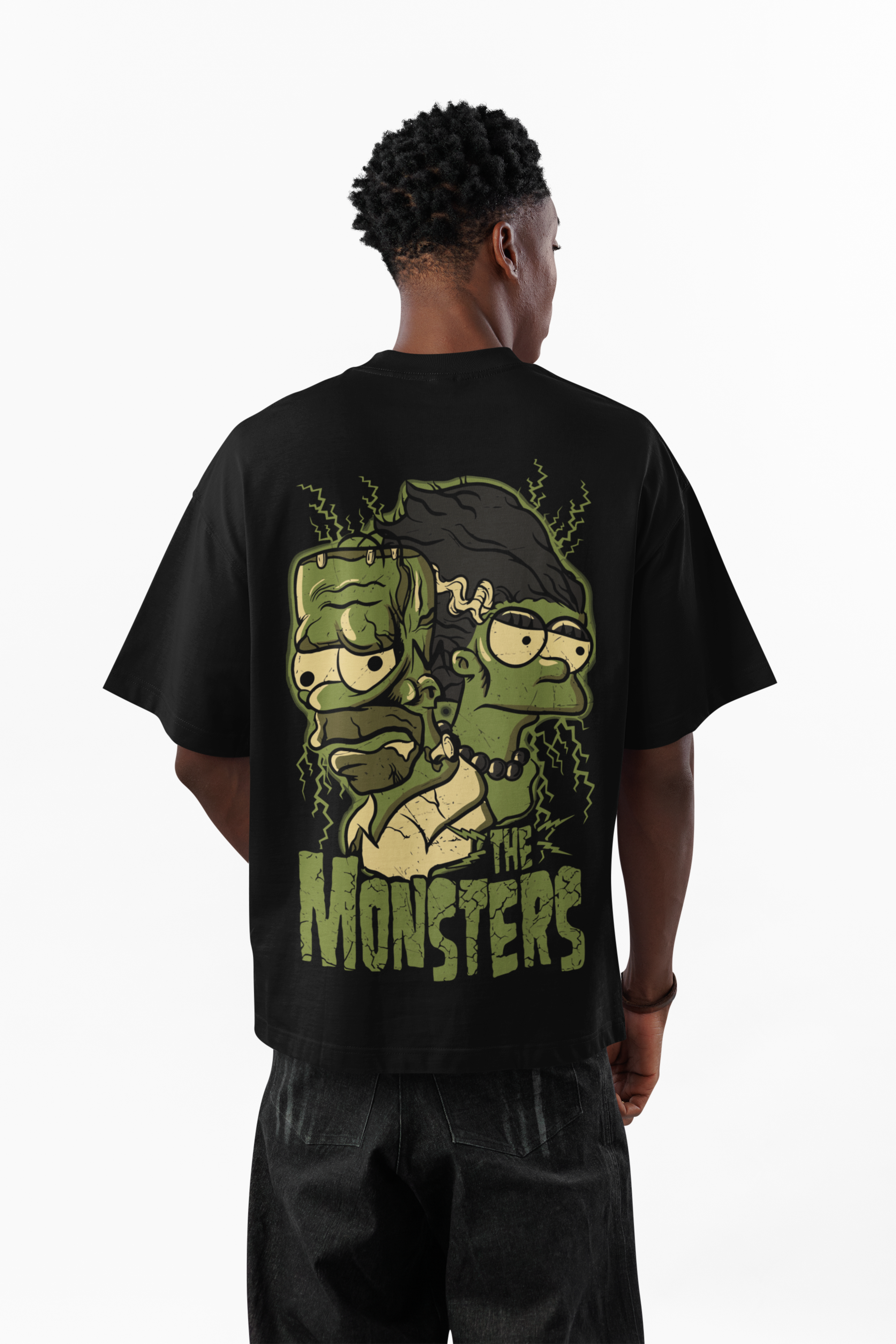 Men's Oversized Monster Black T-shirt
