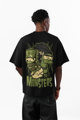 Men's Oversized Monster Black T-shirt