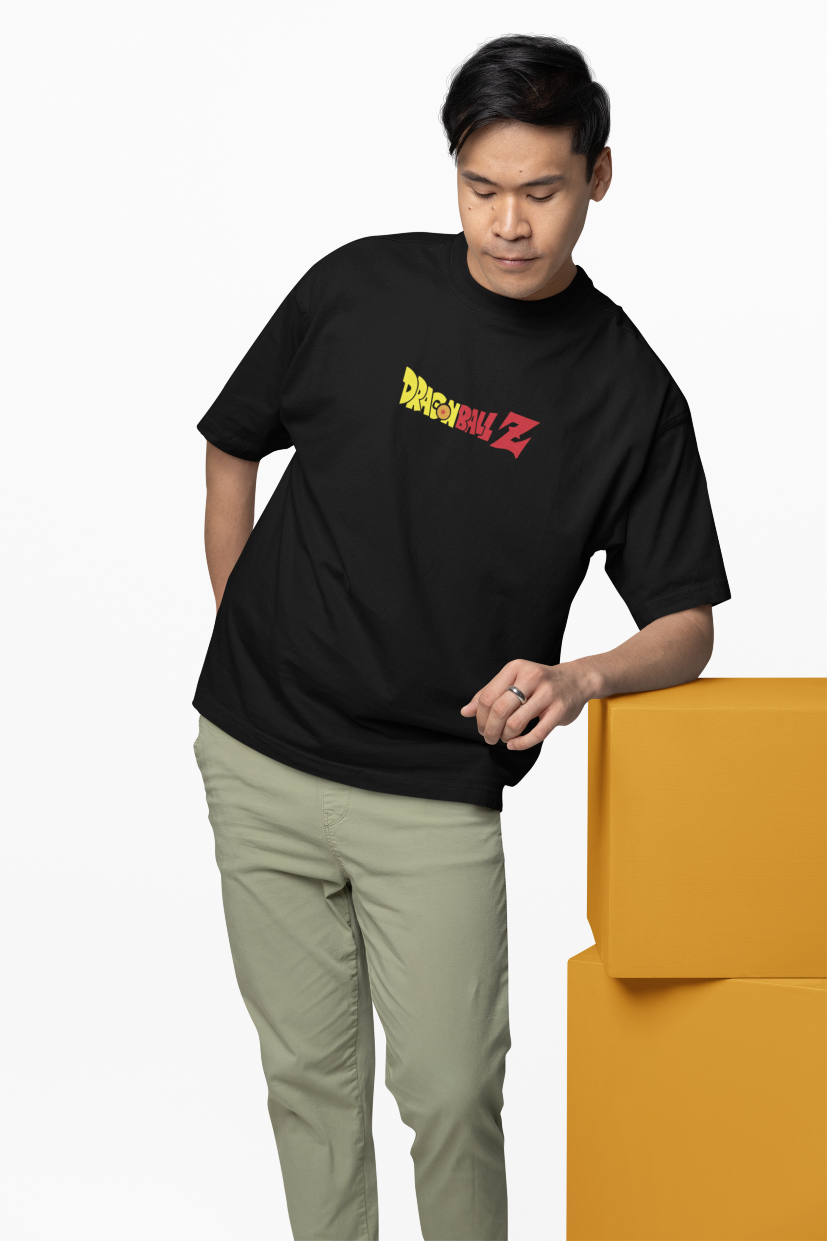 Dragon Ball Z Men's Oversized Black T-Shirt