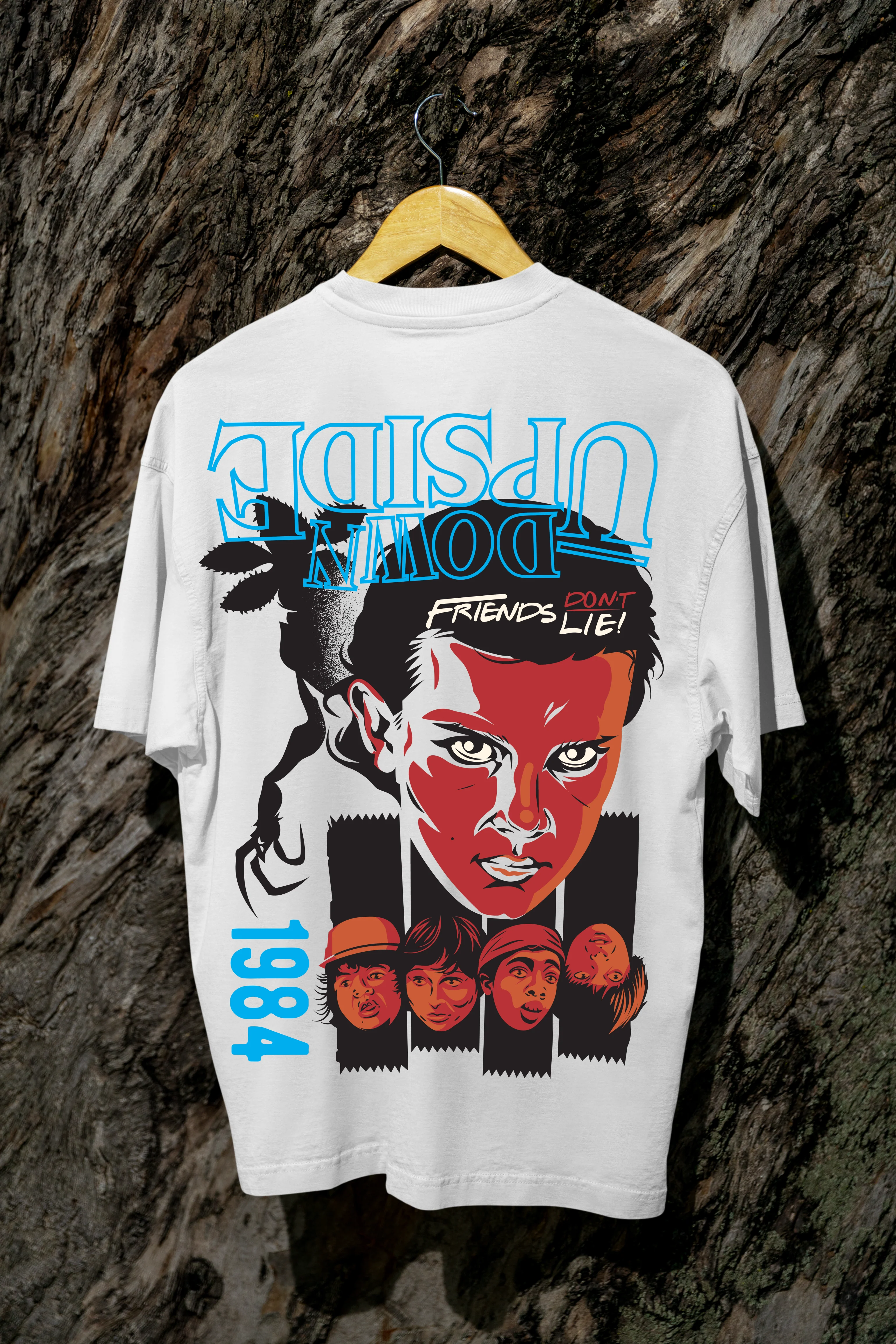 Upside Down 1984 Men's Oversized White T-Shirt