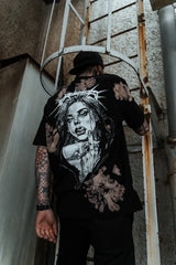 Middle Finger Up Oversized T-Shirt - (Rusty Bleached)